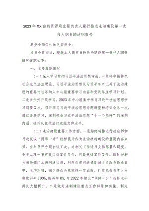 2023年XX自然资源局主要负责人履行推进法治建设第一责任人职责的述职报告.docx