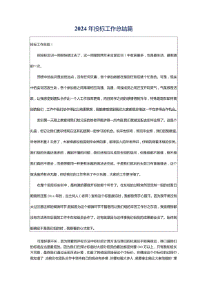 2024年投标工作总结篇.docx