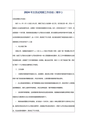 2024年文员试用期工作总结（精华）.docx