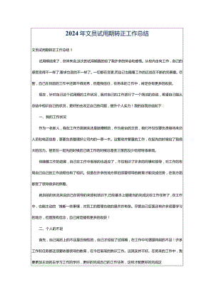 2024年文员试用期转正工作总结.docx