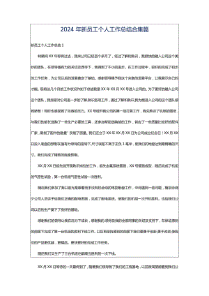 2024年新员工个人工作总结合集篇.docx