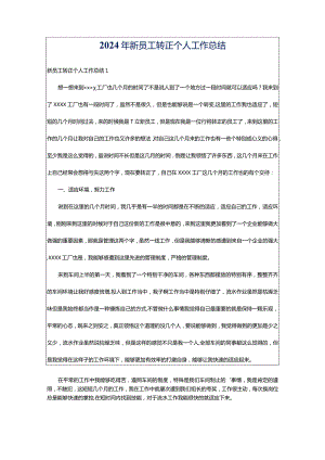 2024年新员工转正个人工作总结.docx