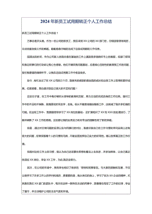 2024年新员工试用期转正个人工作总结.docx