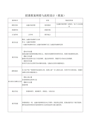 运输市场营销（第2版）教案模块二单元一运输市场调研1.docx