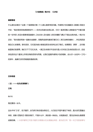 「小说精读」韩少功：《三毛》.docx