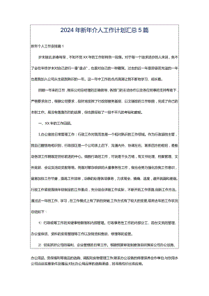 2024年新年个人工作计划汇总5篇.docx