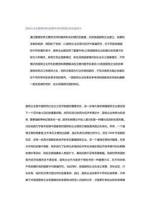 国有企业发展路径和发展特点的跨国比较及其启示.docx