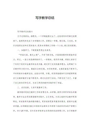 写字教学总结.docx