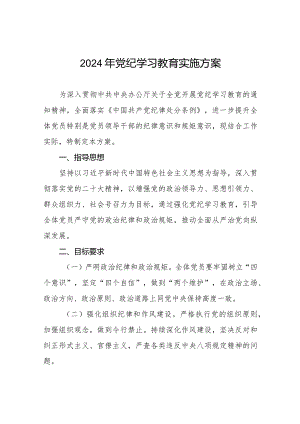 2024年关于开展《中国共产党纪律处分条例》党纪学习教育方案八篇.docx