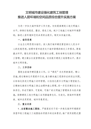 文明城市建设强化建筑工地管理人居环境和空间品质综合提升实施方案.docx