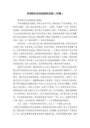 实用的社会实践报告合集（20篇）.docx