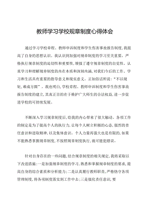 教师学习学校规章制度心得体会.docx