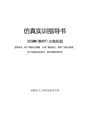 安徽电气职院300MW火电机组运行仿真实训指导.docx
