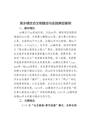 某乡镇生态文明建设与实践典型案例.docx