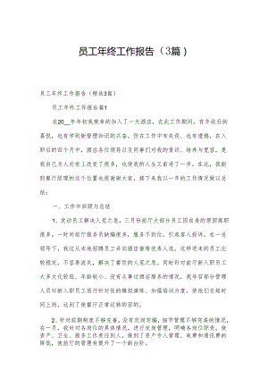 员工年终工作报告（3篇）.docx