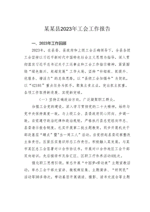 某某县2023年工会工作报告.docx