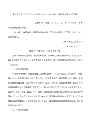 宁波市人民政府办公厅关于印发2024年“双促双旺”再提升实施方案的通知.docx