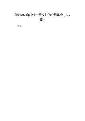（9篇）学习2024年中央一号文件的心得体会汇编.docx