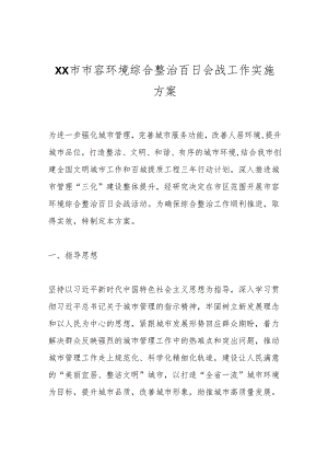 XX市市容环境综合整治百日会战工作实施方案.docx