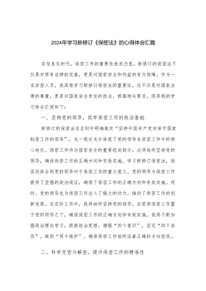 2024年学习新修订《保密法》的心得体会汇篇.docx