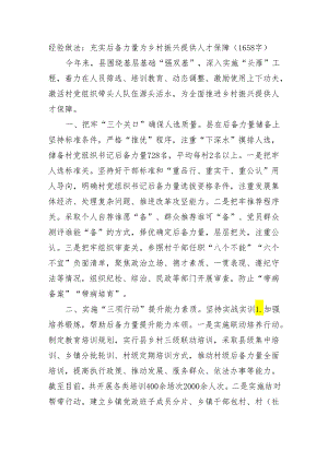 经验做法：充实后备力量为乡村振兴提供人才保障.docx