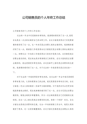 公司销售员的个人年终工作总结.docx