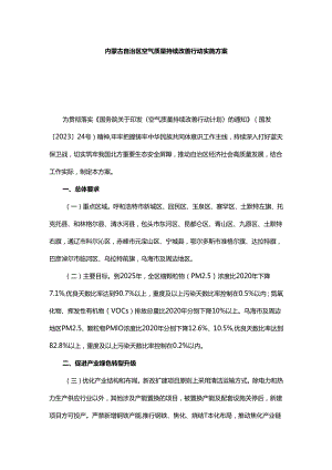 内蒙古自治区空气质量持续改善行动实施方案.docx