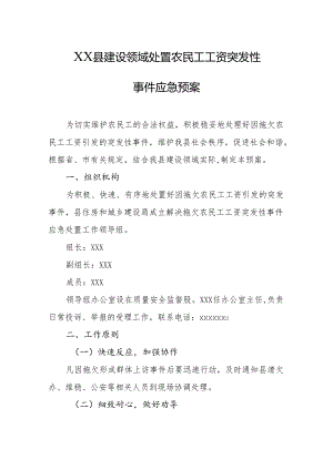 县建设领域处置农民工工资突发性事件应急预案.docx
