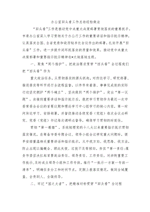 办公室回头看工作总结经验做法.docx