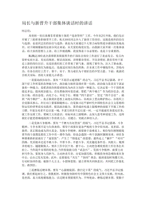 局长与新晋升干部集体谈话时的讲话.docx