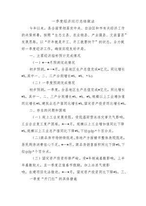 一季度经济运行总结做法.docx