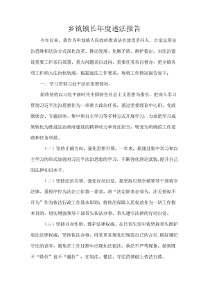 乡镇镇长年度述法报告.docx
