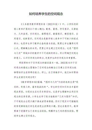 如何培养学生的空间观念.docx