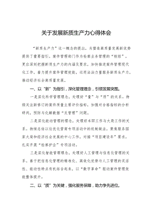 检察院党员干部关于推动发展新质生产力重要论述的心得体会11篇.docx