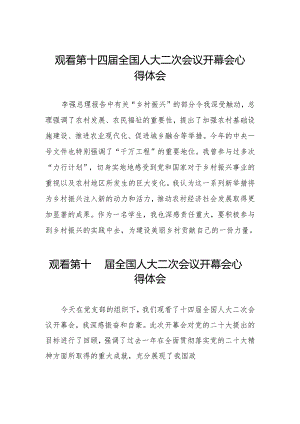 (三十七篇)2024第十四届全国人大二次会议开幕会观后感心得体会.docx