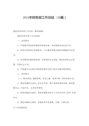 2024年财务部工作总结（30篇）.docx