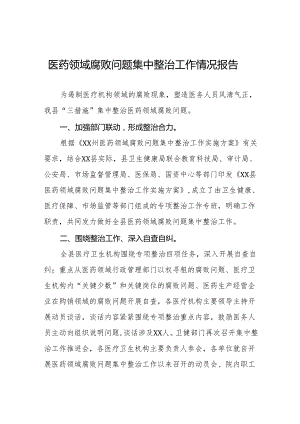 卫生院2024年关于医药领域腐败问题集中整治的情况报告六篇.docx