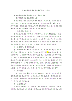 乡镇安全隐患排查整治情况报告（31篇）.docx