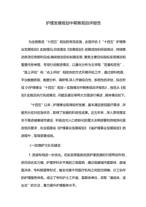 护理发展规划中期客观自评报告.docx