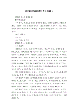 2024年资金申请报告（32篇）.docx