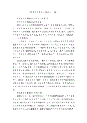 学校教师师德培训总结范文（3篇）.docx