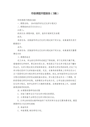 市级课题开题报告（3篇）.docx