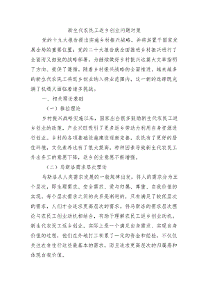 新生代农民工返乡创业问题对策.docx