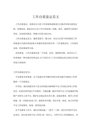 工作自我鉴定范文.docx