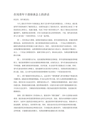 在局青年干部座谈会上的讲话.docx