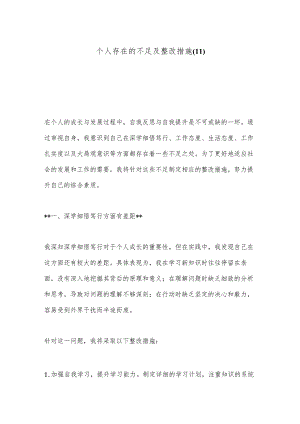 个人存在的不足及整改措施（11）.docx
