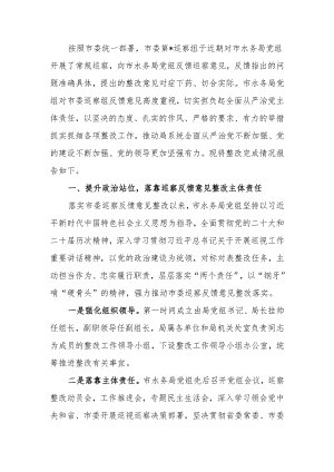 水务局党组关于落实巡察反馈意见整改情况的报告.docx