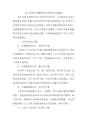 审计实施方案编制存在问题及改进措施.docx
