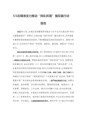 XX区精准发力+推动“排队抓尾”强双基行动报告.docx