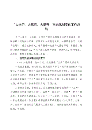 “大学习、大练兵、大提升”常态化制度化工作总结.docx